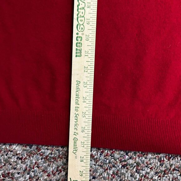 Cezani Men's Red 100% Cashmere V-Neck Long Sleeve Sweater Size L - Picture 10 of 11